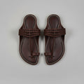 The Pointed Dark Kolhapuri chappal for men, sharp pointed-toe handcrafted leather sandal by NIIRA