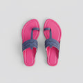 Vastra Super Soft Kolhapuri Kols for women in pink and blue, handmade cushioned chappals by NIIRA