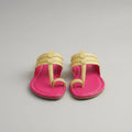 Women Kolhapuri | Vastra Super Soft Kols by NIIRA| Stylish & Comfortable | Handmade by Local Artisans -  Pink and Cream