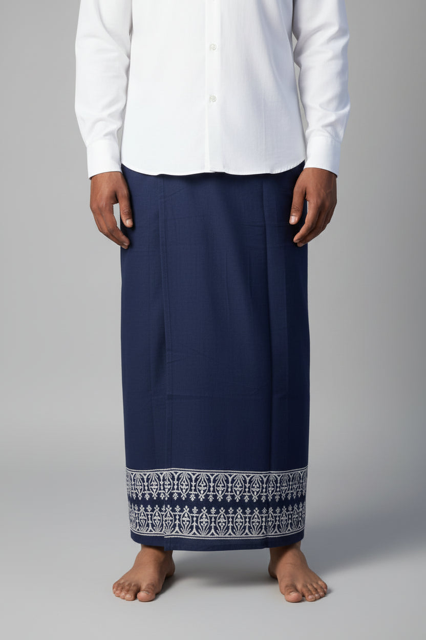 Kora Khaadi Dhoti Majestic wrap for men, handwoven cotton by NIIRA