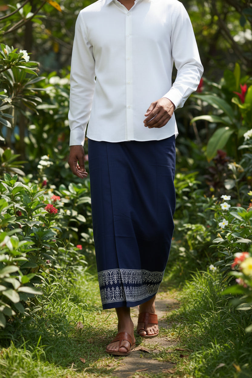 Kora Khaadi Dhoti| Metro Stripe|  Lungi | Veshti | Pancha Wrap