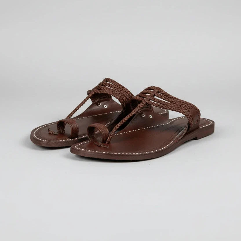 The Pointed Dark | Men | Leather Kolhapuri Chappal
