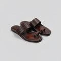The Brown Toe Kolhapuri chappal for men, handcrafted leather sandal with signature toe loop by NIIRA