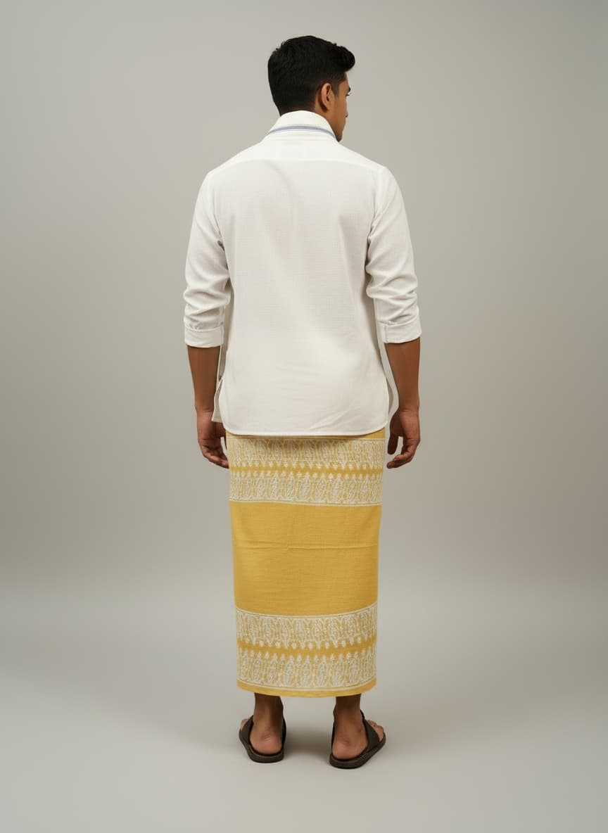 Kora Khaadi Dhoti| Metro Stripe|  Lungi | Veshti | Pancha Wrap